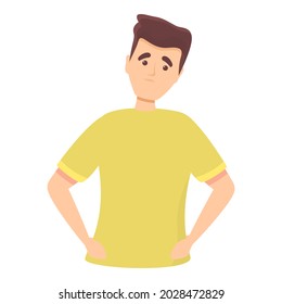 Hesitant boy icon cartoon vector. Vuca uncertainty. Confused strategy