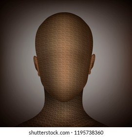 hesitation concept, man without face idea and text, life in hesitation, vector