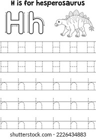 Hesperosaurus Dino Tracing Letter ABC Coloring H