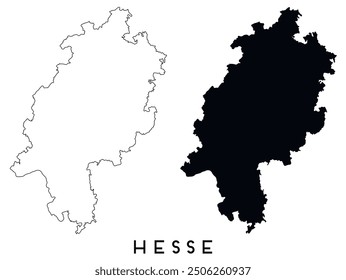 Hesse map outline and black silhouette vector