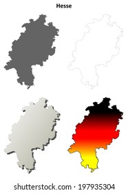 Hesse outline map set - vector version