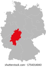 Hesse state isolated on Germany map. Business concepts and backgrounds.