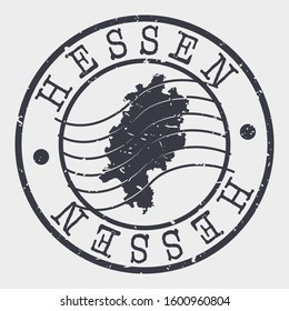Hessen Germany Stamp Postal. Map Silhouette Seal. Passport Round Design. Vector Icon. Design Retro Travel.