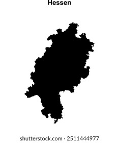 Hessen state blank outline map