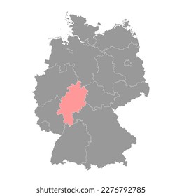 Hessen state map. Vector illustration.
