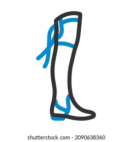 Hessian Boots Icon. Editable Bold Outline With Color Fill Design. Vector Illustration.
