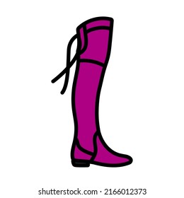 Hessian Boots Icon. Editable Bold Outline With Color Fill Design. Vector Illustration.