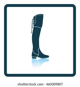 Hessian boots icon. Shadow reflection design. Vector illustration.