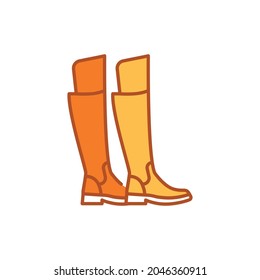 Hessian boots сolor line icon. Pictogram for web page, mobile app, promo. UIUXGUI design element. Editable stroke.