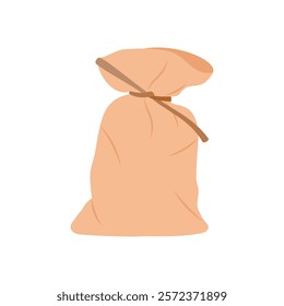 Hessian Cloth Sack Flat Icon, Vector illustration