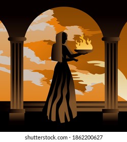 Hestia, Diosa De La Mitología Griega: Vector De Stock (libre De ...