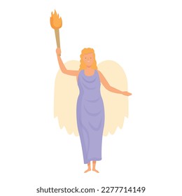 Hestia icon cartoon vector. Greek god. Minerva myth