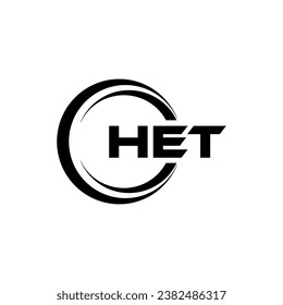 Lettre HET Conception du logo, Inspiration pour une identité unique. Élégance moderne et design créatif. Filigrer votre réussite avec le logo Striking this