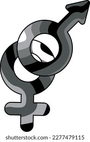 Hetero gender symbol. Vector. Pride month.