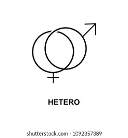 hetero sign icon. Element of simple web icon with name for mobile concept and web apps. Thin line hetero sign icon can be used for web and mobile on white background