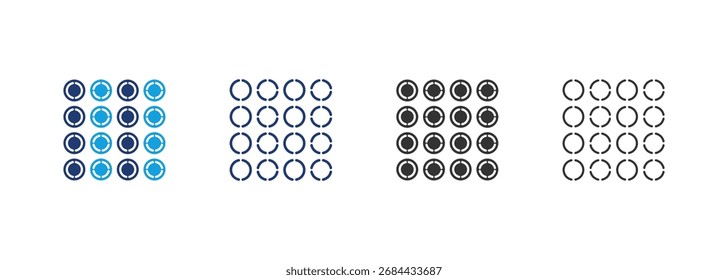 Conjunto de iconos heterogéneos Colección de estilos múltiples