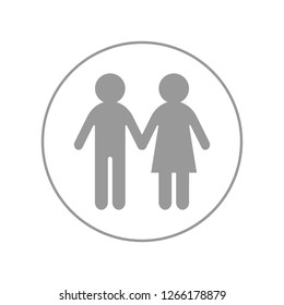 Heterosexual couple label. Vector icon.