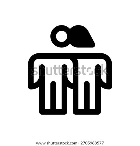 Heterosexual couple. Outlined stroke vector icon with black-filled details.