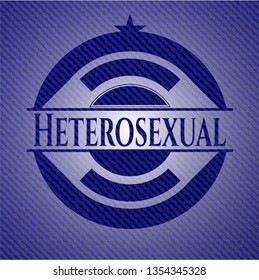 Heterosexual emblem with jean background