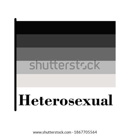 Heterosexual flag on white background, sign for design, vector illustration