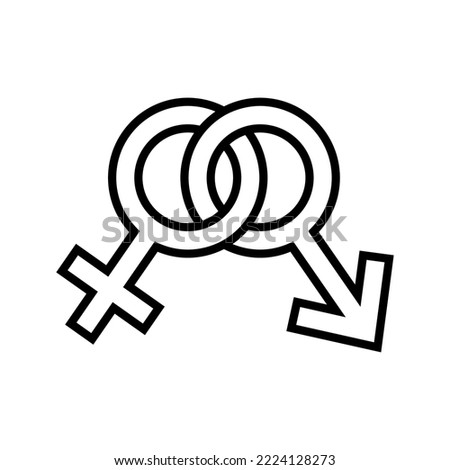 Heterosexual gender symbol icon vector, male and female flat sign