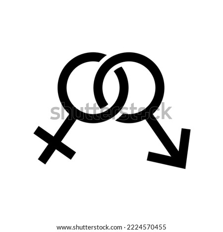 Heterosexual gender symbol icon vector, male and female flat sign