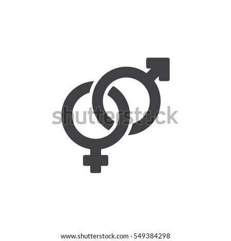 Heterosexual gender symbol icon vector, male and female flat sign, solid pictogram isolated on white. Logo illustration