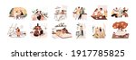 Heterosexual and homosexual love couples during holiday celebration. Scenes with happy lovers on indoors and online romantic dates. Color flat cartoon vector illustration isolated on white background