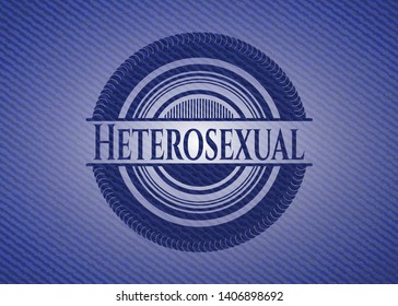 Heterosexual with jean texture. Vector Illustration. Detailed.