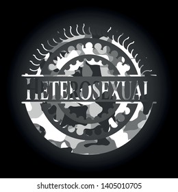 Heterosexual on grey camouflage pattern