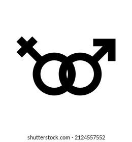 Heterosexual pair gender sign vector icon