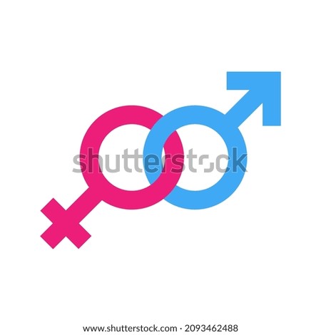 Heterosexual pair gender sign vector icon