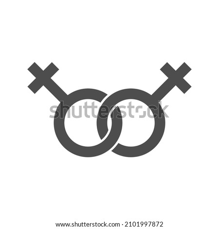 Heterosexual pair gender sign vector icon