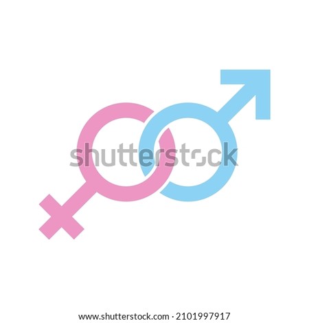 Heterosexual pair gender sign vector icon
