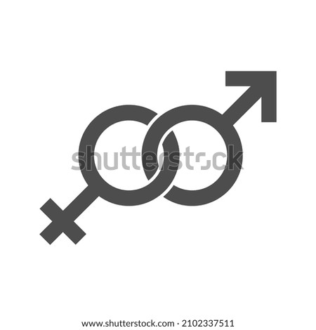 Heterosexual pair gender sign vector icon