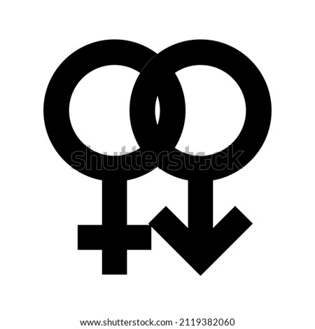 Heterosexual pair gender sign vector icon