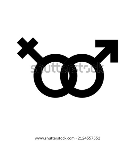 Heterosexual pair gender sign vector icon