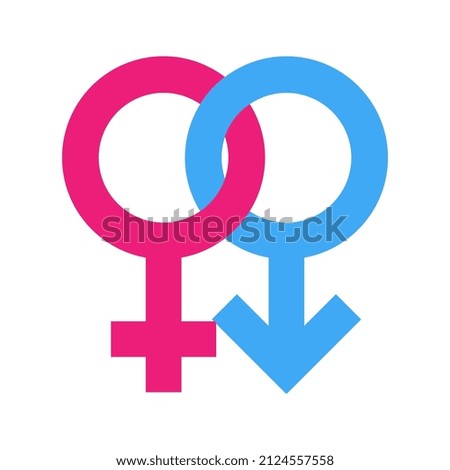 Heterosexual pair gender sign vector icon