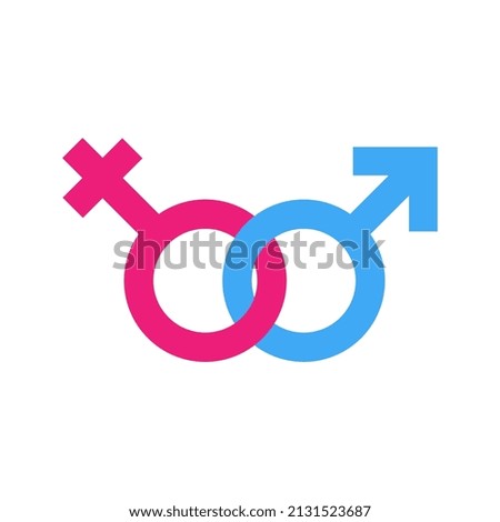 Heterosexual pair gender sign vector icon