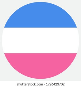 heterosexual pride flag, round shape icon on white background