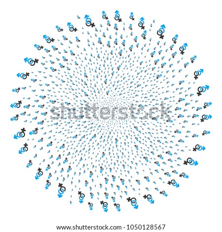 Heterosexual Symbol centrifugal explosion. Element cluster designed from random heterosexual symbol symbols. Vector illustration style is flat iconic symbols.