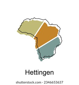 Hettingen world map vector design template, graphic style isolated on white background, suitable for your company