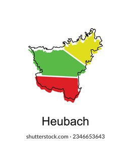 Heubach world map vector design template, graphic style isolated on white background, suitable for your company