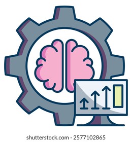 Heuristics Icon - Lineal Color Style - Cognitive Biases Theme