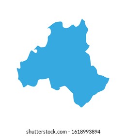 Heves region map in country of Hungary