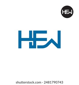 Diseño de monograma de letra de logotipo HEW