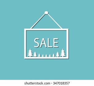Hew Year sale hanging sign vector