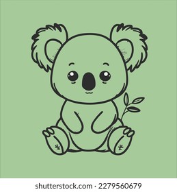 Hewan lucu Koala Australian Animal icon Cartoon Character Vector Illustration