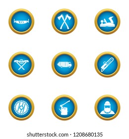 Hewer icons set. Flat set of 9 hewer vector icons for web isolated on white background