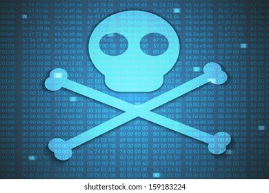 hex background with skull, eps10 vector